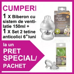 Tommee Tippee - Biberon Anticolici 150 ml + Set 2 Tetine PROMO